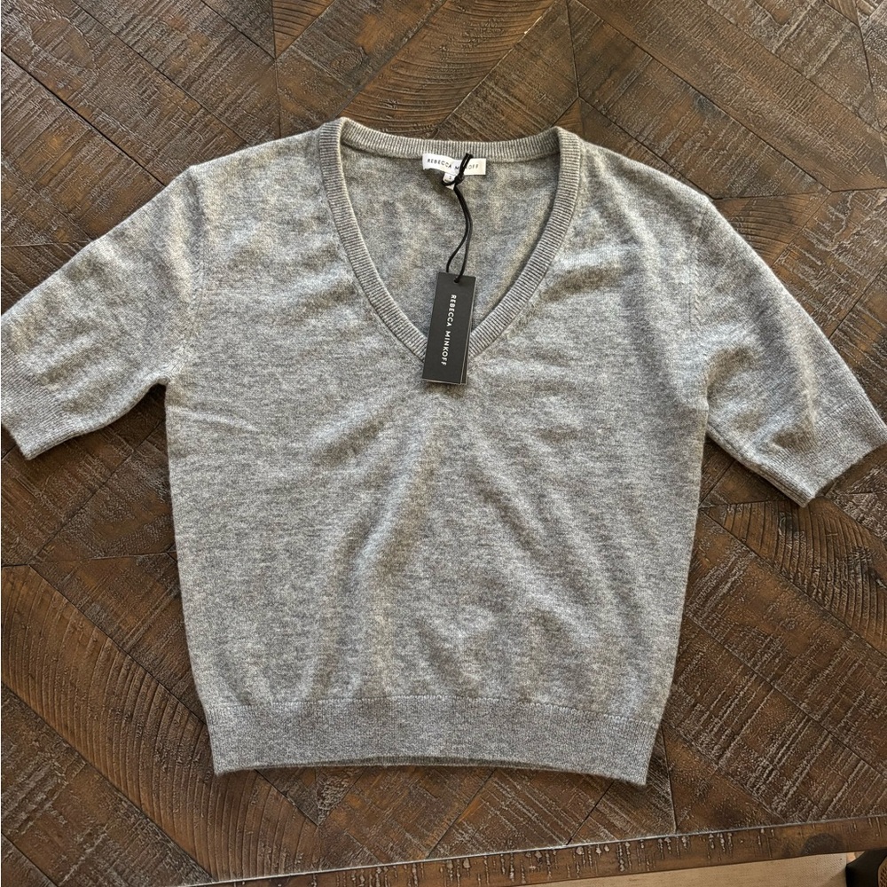 Rebecca Minkoff Heather Gray V-Neck Sweater
